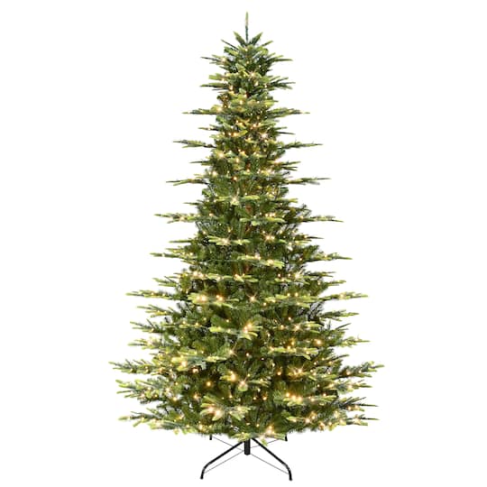 9Ft Pre-Lit Aspen Fir Artificial Christmas Tree, Dual-Color LED Lights By Puleo International in Green | 9 ft | Michaels®